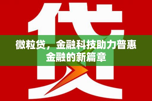 崖州微粒贷，金融科技助力普惠金融的新篇章