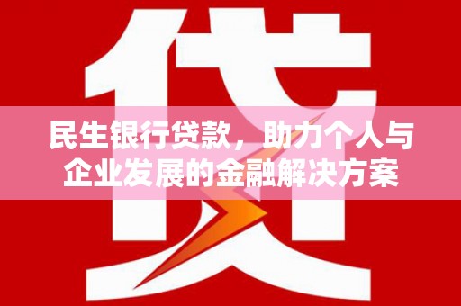 崖州民生银行贷款，助力个人与企业发展的金融解决方案