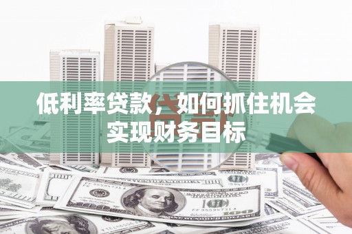 崖州低利率贷款，如何抓住机会实现财务目标