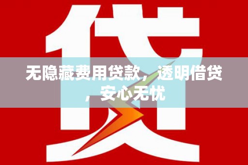 崖州无隐藏费用贷款，透明借贷，安心无忧