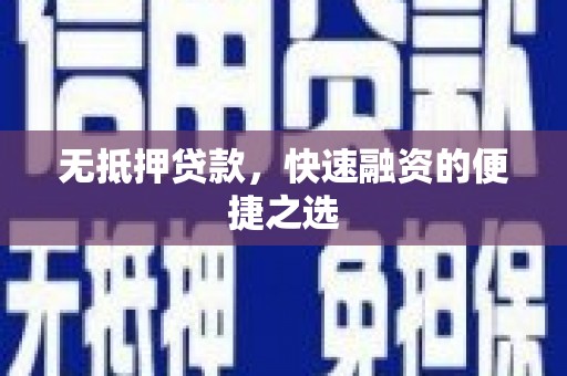 崖州无抵押贷款，快速融资的便捷之选