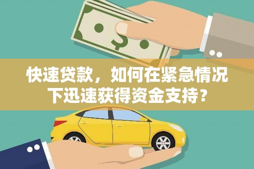 崖州快速贷款，如何在紧急情况下迅速获得资金支持？