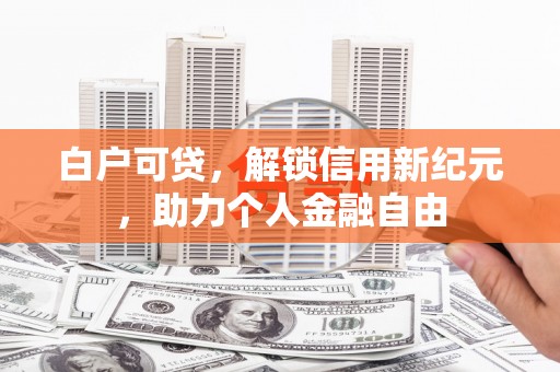 崖州白户可贷，解锁信用新纪元，助力个人金融自由