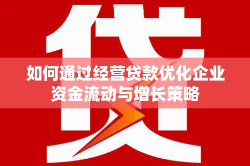 崖州如何通过经营贷款优化企业资金流动与增长策略