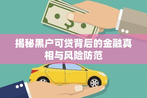崖州揭秘黑户可贷背后的金融真相与风险防范