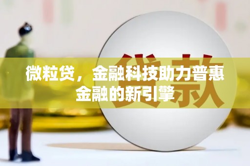 崖州微粒贷，金融科技助力普惠金融的新引擎
