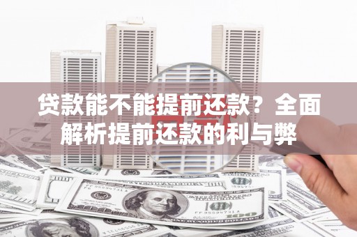 崖州贷款能不能提前还款？全面解析提前还款的利与弊