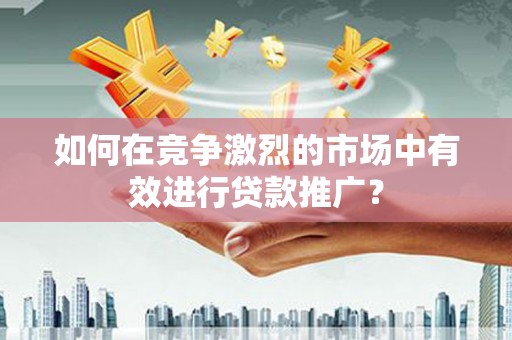 崖州如何在竞争激烈的市场中有效进行贷款推广？