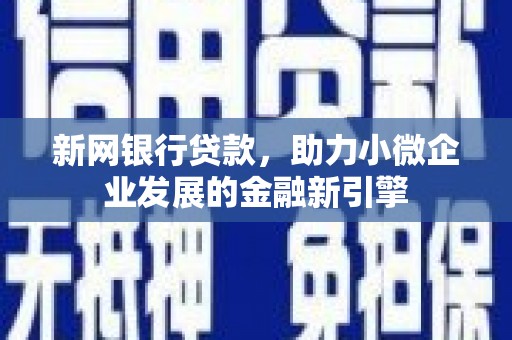 崖州新网银行贷款，助力小微企业发展的金融新引擎