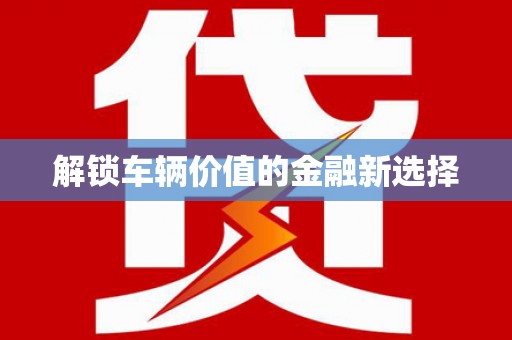 崖州解锁车辆价值的金融新选择