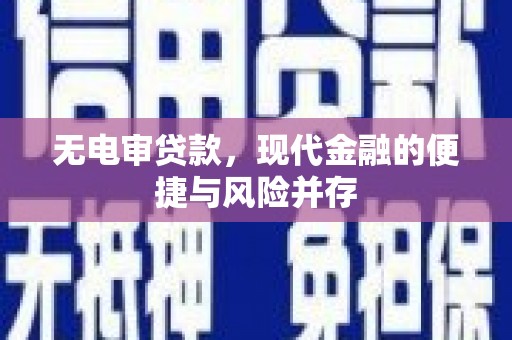 崖州无电审贷款，现代金融的便捷与风险并存