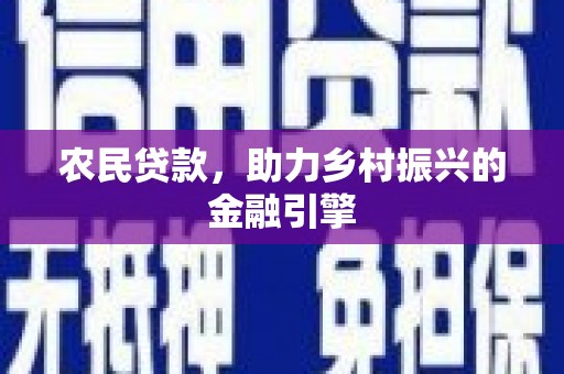 崖州农民贷款，助力乡村振兴的金融引擎