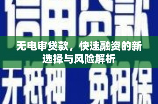 崖州无电审贷款，快速融资的新选择与风险解析