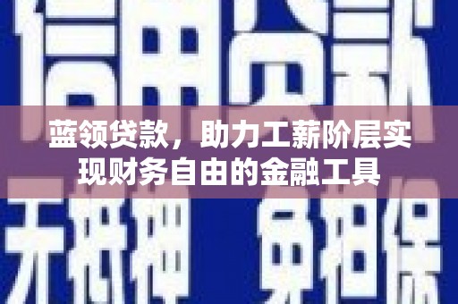 崖州蓝领贷款，助力工薪阶层实现财务自由的金融工具