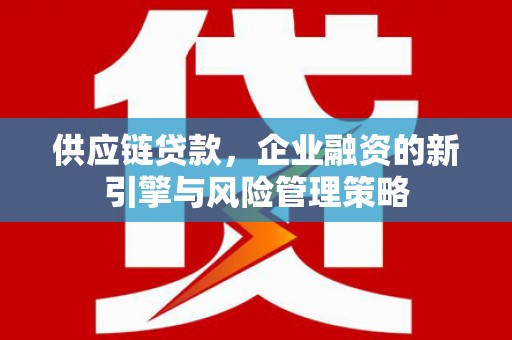 崖州供应链贷款，企业融资的新引擎与风险管理策略