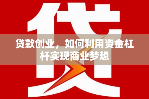 崖州贷款创业，如何利用资金杠杆实现商业梦想