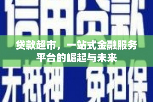 崖州贷款超市，一站式金融服务平台的崛起与未来
