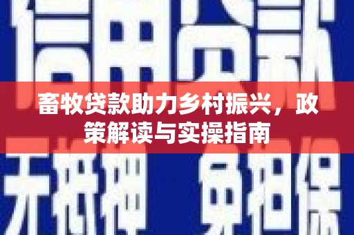 崖州畜牧贷款助力乡村振兴，政策解读与实操指南