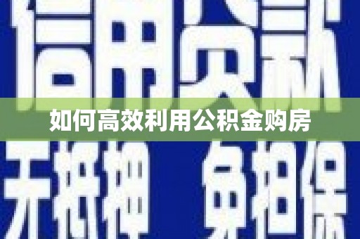 崖州如何高效利用公积金购房