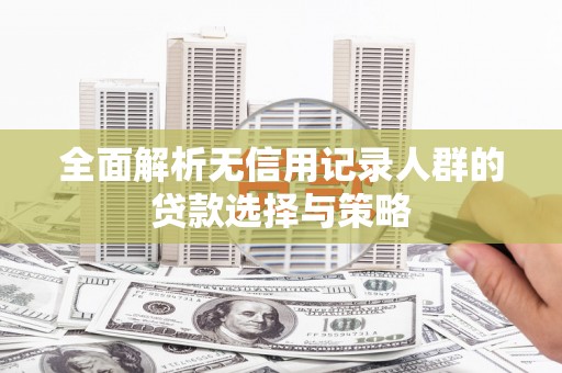 崖州全面解析无信用记录人群的贷款选择与策略
